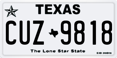 TX license plate CUZ9818
