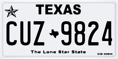 TX license plate CUZ9824