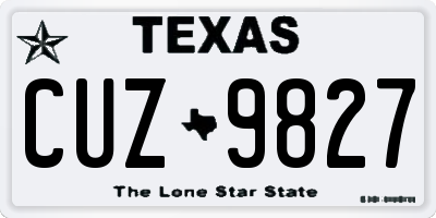 TX license plate CUZ9827
