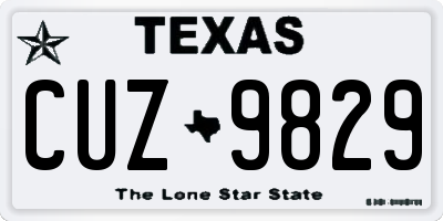 TX license plate CUZ9829
