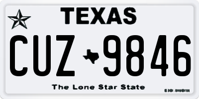 TX license plate CUZ9846