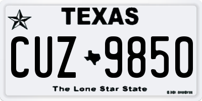 TX license plate CUZ9850