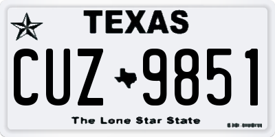 TX license plate CUZ9851