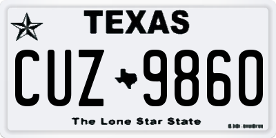 TX license plate CUZ9860