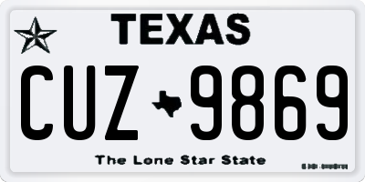 TX license plate CUZ9869