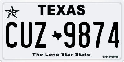 TX license plate CUZ9874
