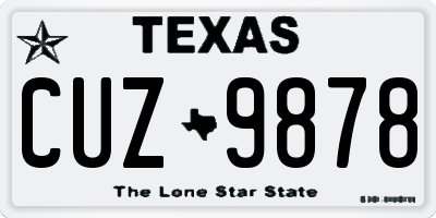 TX license plate CUZ9878