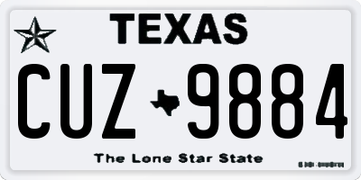 TX license plate CUZ9884