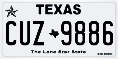 TX license plate CUZ9886