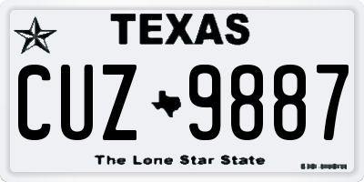 TX license plate CUZ9887