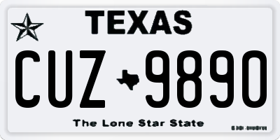 TX license plate CUZ9890