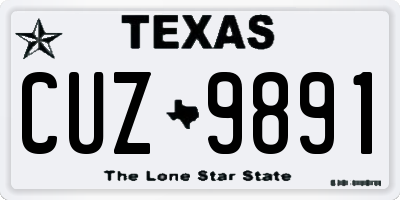 TX license plate CUZ9891