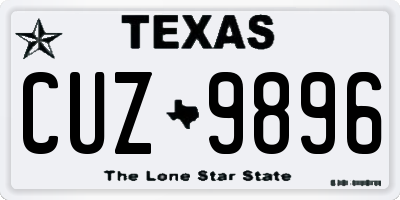 TX license plate CUZ9896