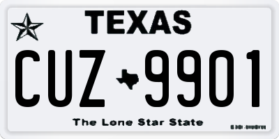 TX license plate CUZ9901