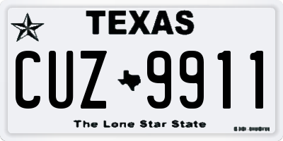 TX license plate CUZ9911