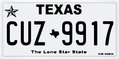 TX license plate CUZ9917