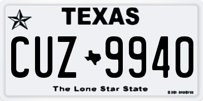 TX license plate CUZ9940