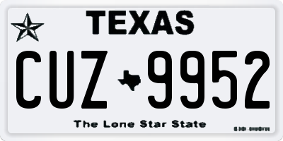 TX license plate CUZ9952