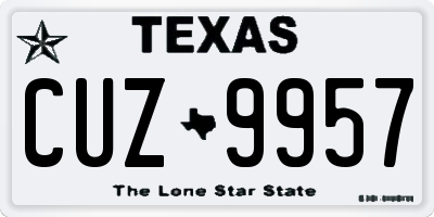 TX license plate CUZ9957