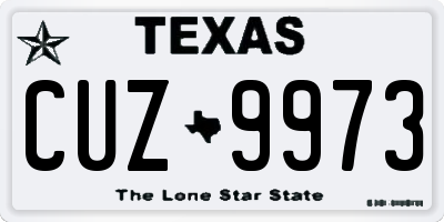 TX license plate CUZ9973