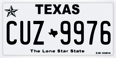 TX license plate CUZ9976