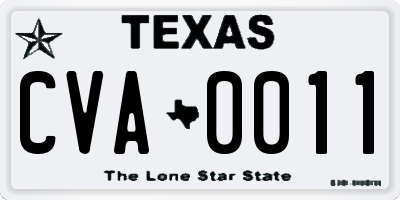TX license plate CVA0011
