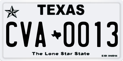 TX license plate CVA0013