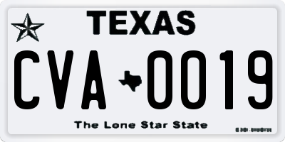 TX license plate CVA0019