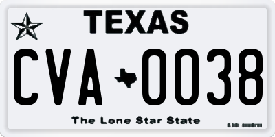 TX license plate CVA0038