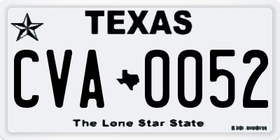 TX license plate CVA0052