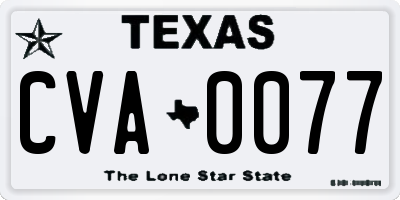 TX license plate CVA0077