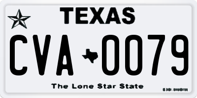 TX license plate CVA0079