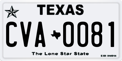 TX license plate CVA0081