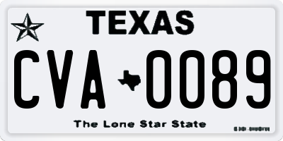 TX license plate CVA0089