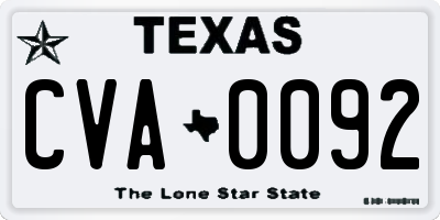 TX license plate CVA0092