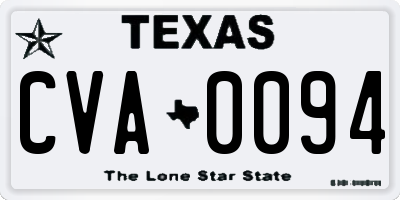 TX license plate CVA0094