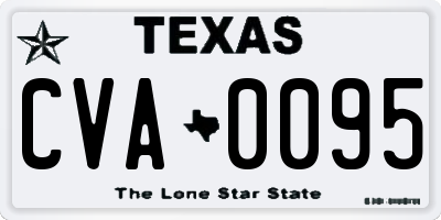 TX license plate CVA0095
