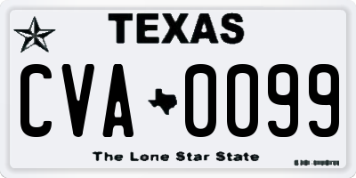 TX license plate CVA0099