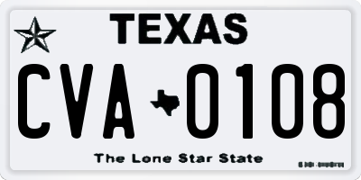 TX license plate CVA0108