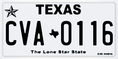 TX license plate CVA0116