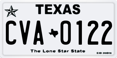TX license plate CVA0122