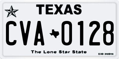 TX license plate CVA0128