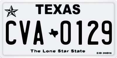 TX license plate CVA0129