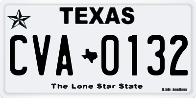 TX license plate CVA0132