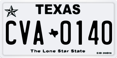 TX license plate CVA0140
