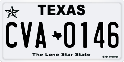 TX license plate CVA0146