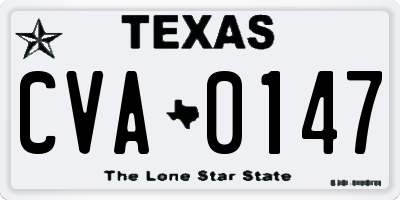 TX license plate CVA0147