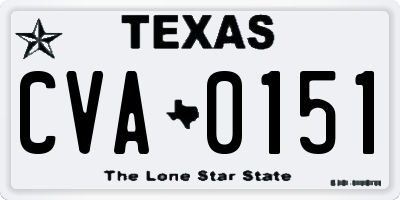 TX license plate CVA0151