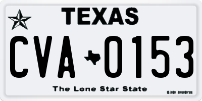 TX license plate CVA0153