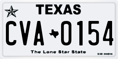 TX license plate CVA0154